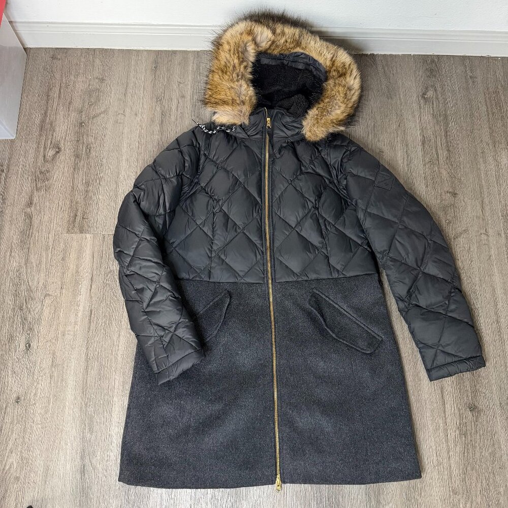 Eddie Bauer Women’s Lanely Hybrid Down Parka Black Regular Size L